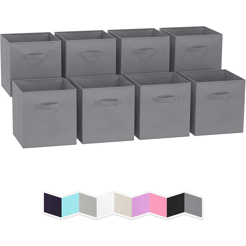 Latitude Run® Storage Bins Set Of 8 Storage Cubes Foldable Fabric